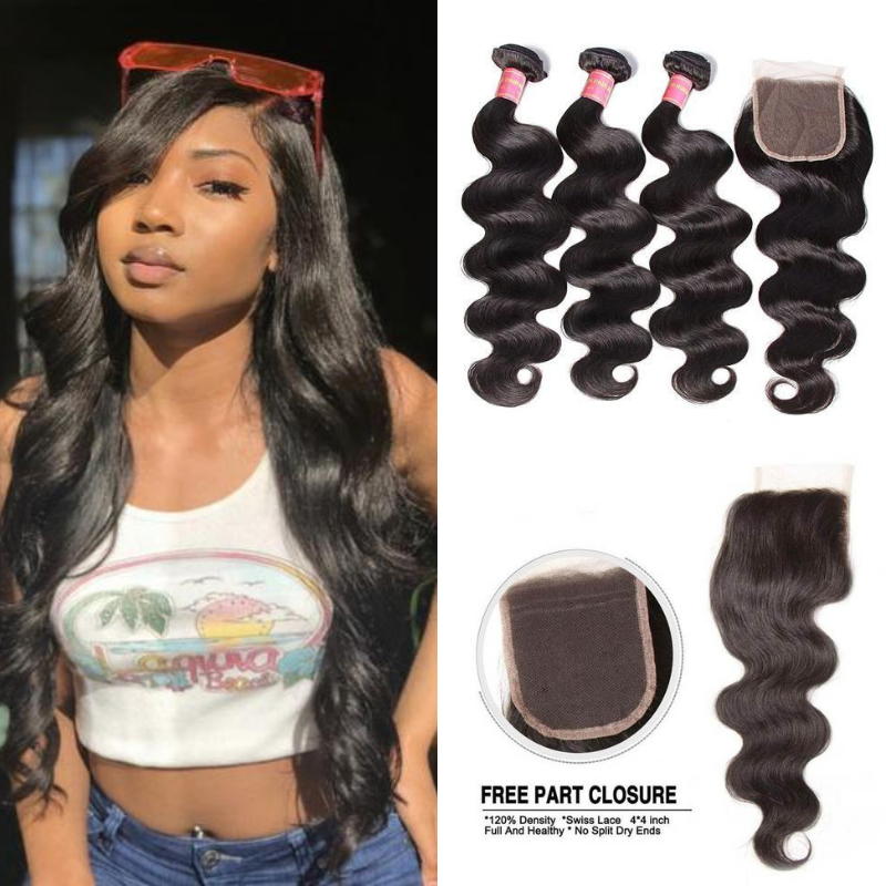 Natural Black Virgin Loose Wave Human Hair 