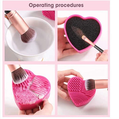 BS-MALL 14 Pcs Makeup BrushesStand Up Set With Makeup Sponge And Cleaner