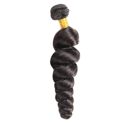 12A Premium Indian Hair Loose Wave Bundles – 100% Unprocessed Natural Black Human Hair Extensions | Machine Double Weft 10"-26"