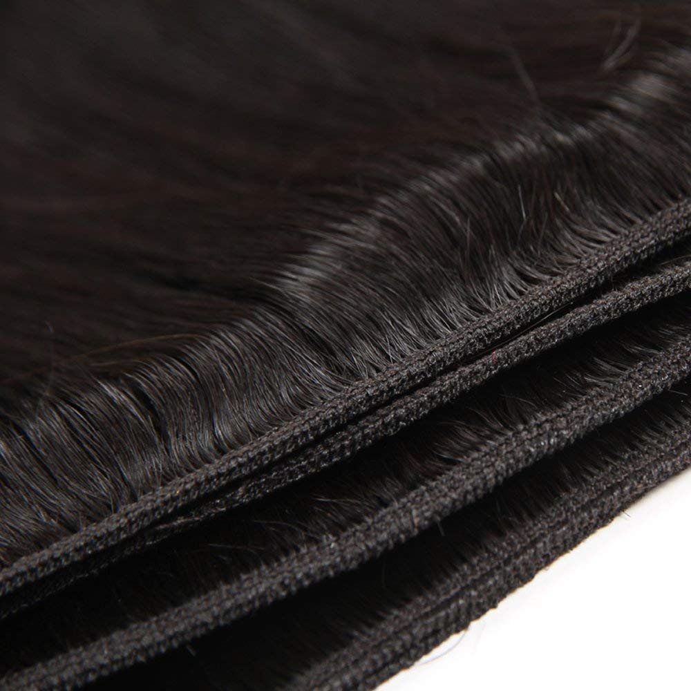 3 Bundle Virgin Human Hair Straight Unprocessed Hair Jet Black Color