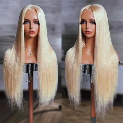 Glueless Lace 13x4 Frontal Wig Color Blonde(613) Straight Density 200 Wear and Go Human Hair Wig