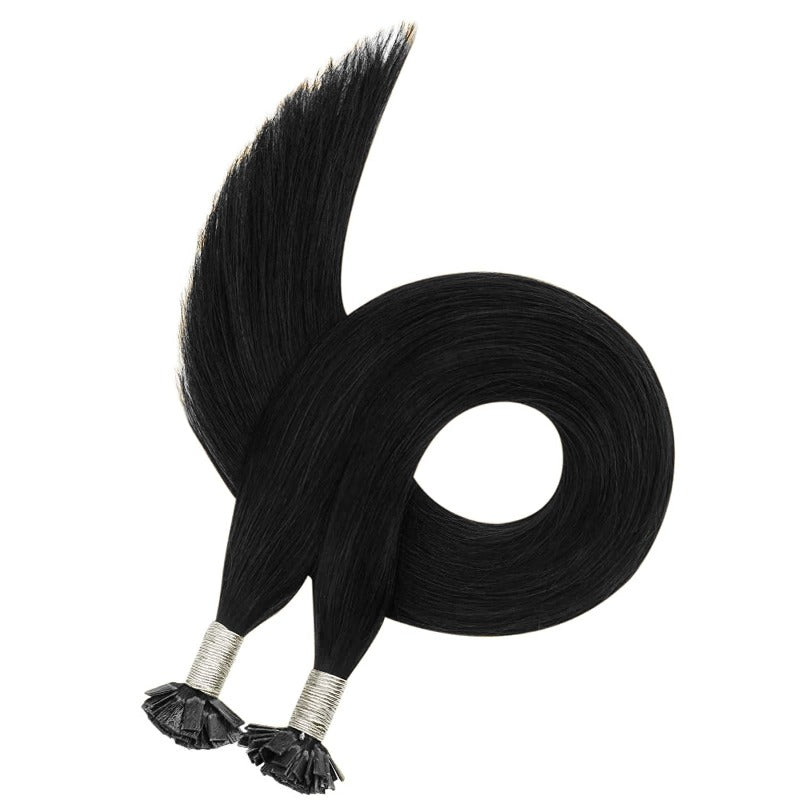 Flat K Tip 100% Premium Human Hair Extension – Straight Black