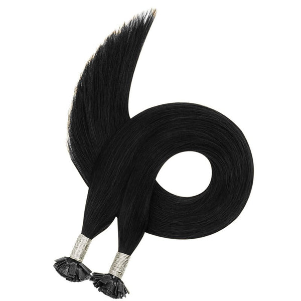 Flat K Tip 100% Premium Human Hair Extension – Straight Black