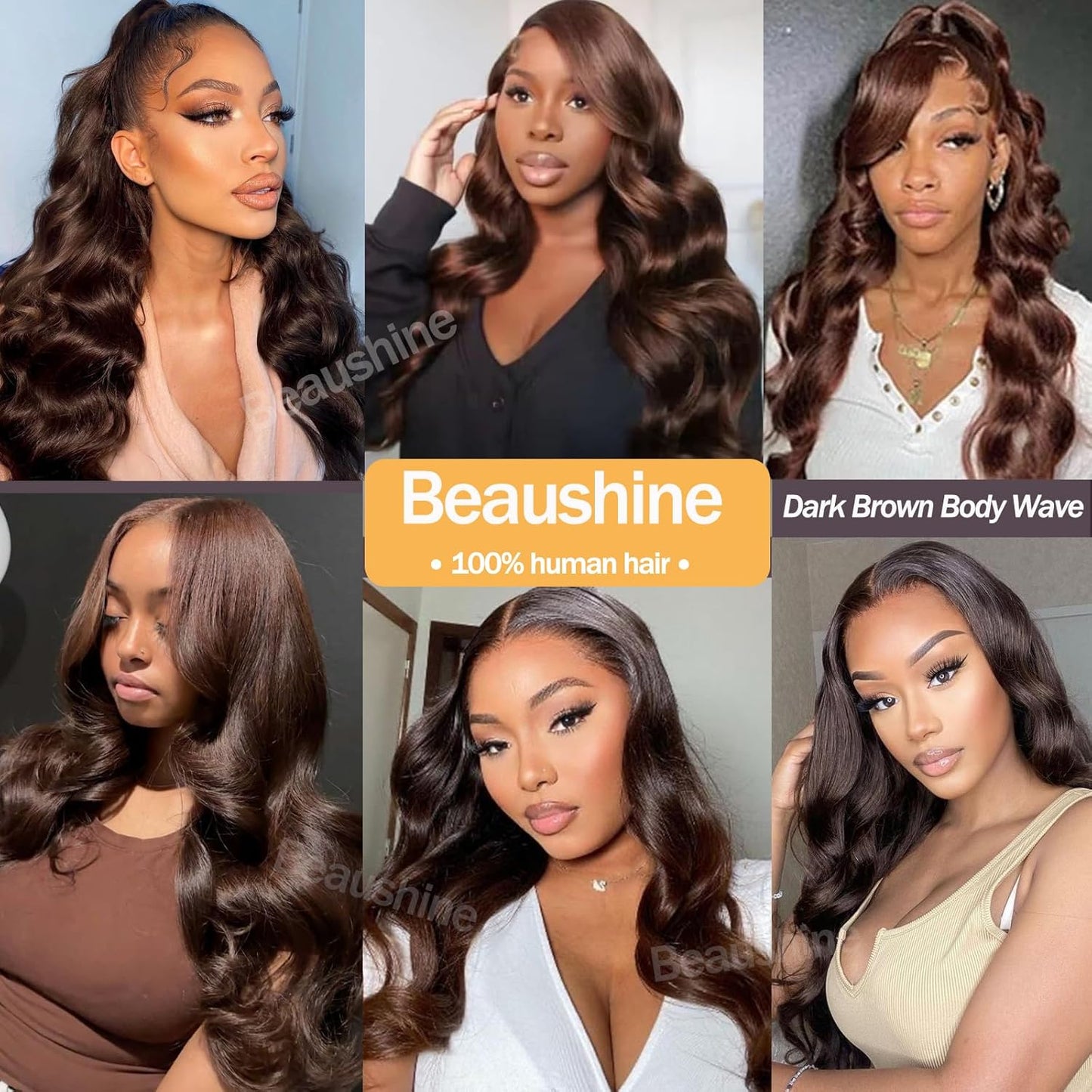 Dark Brown (2#) Body Wave 100% Human Hair Bundles | Deep Color & Soft Bouncy Waves