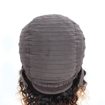 Ombre 1B/30/27 Curly Wig – 13x4 Lace Front 100% Human Hair Free Part
