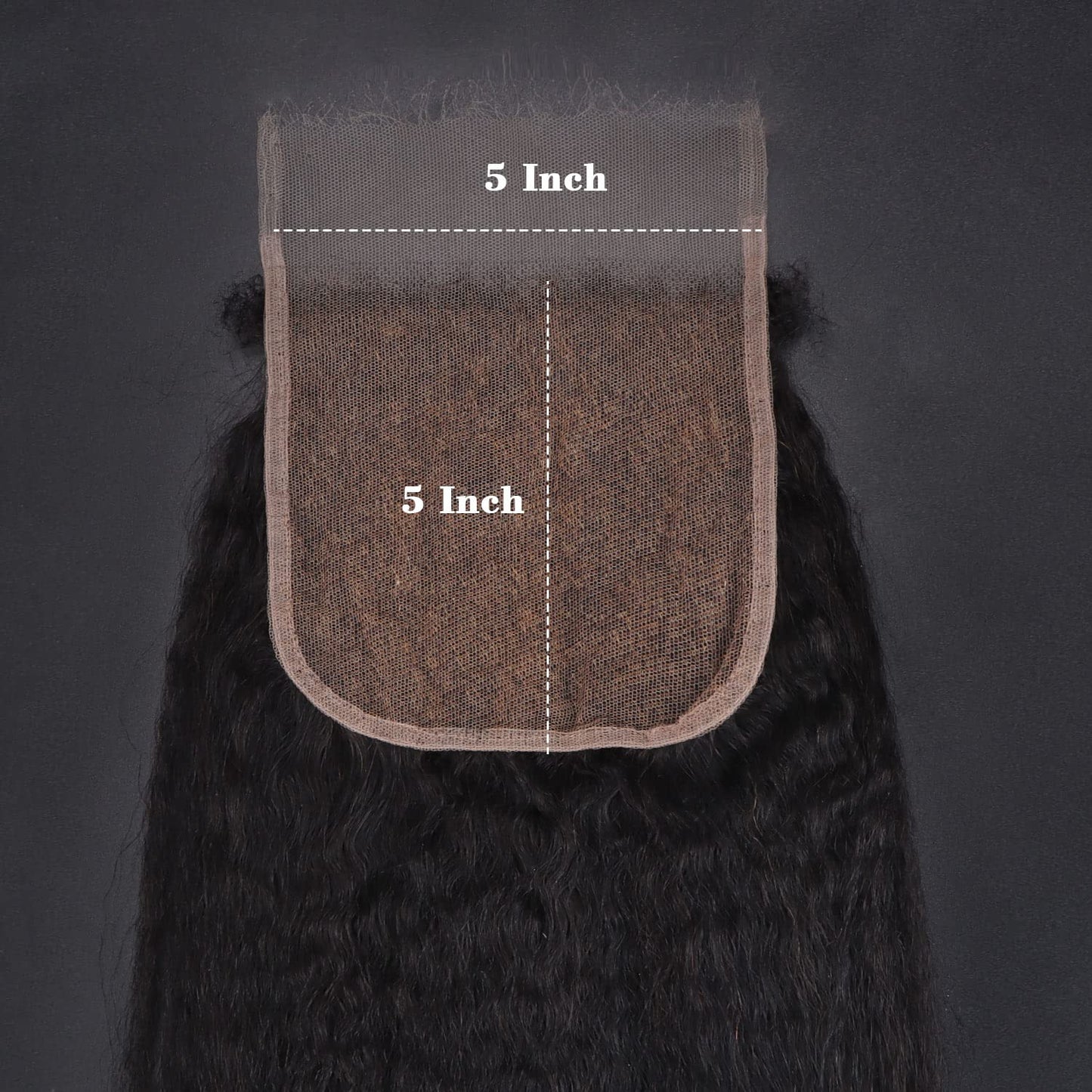 3 Bundles with 5x5 HD Lace Closure Kinky Straight 100% Virgin Human Hair