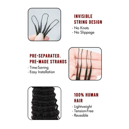 Burmese Curly with Spiral Ends Crochet 100% Human Hair - Boho Braiding Hair For Miracle Knots (50g/Pack)
