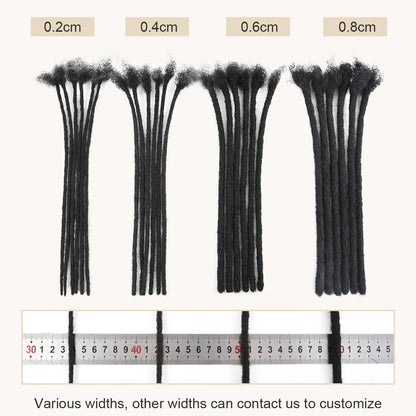 0.8cm Human Hair Loc Extensions Locs Dreads Hair Extensions For Men and Women (6-18 Inch)