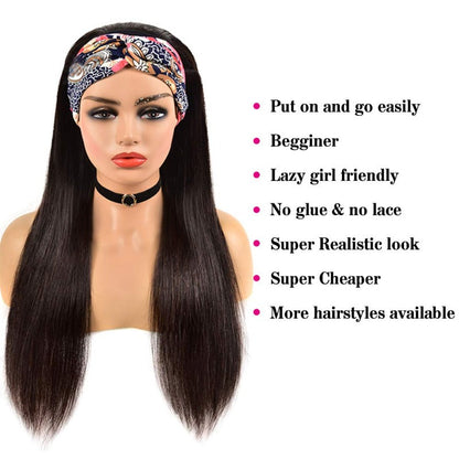  Human Hair Wig Straight Virgin Hair Natural Black