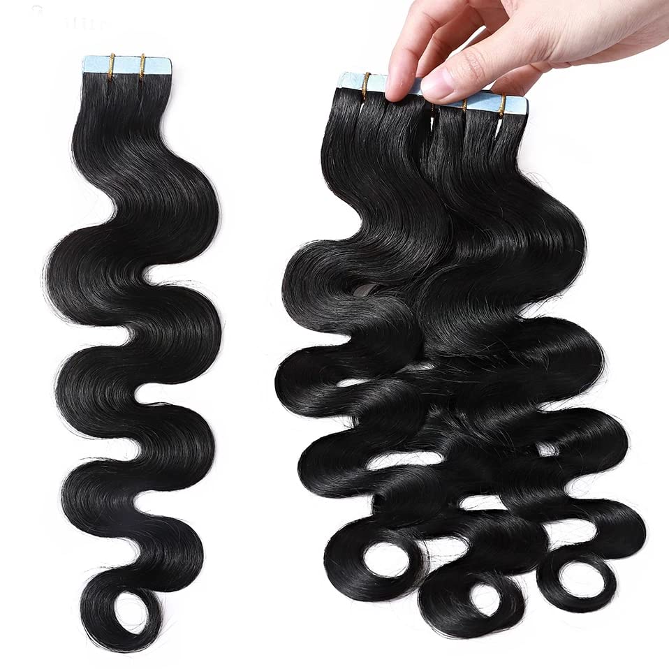 Premium Tape-in Human Hair Natural Color Body Wave – 20Pcs/Pack, Virgin Raw Hair, No Tangle, Seamless Blend