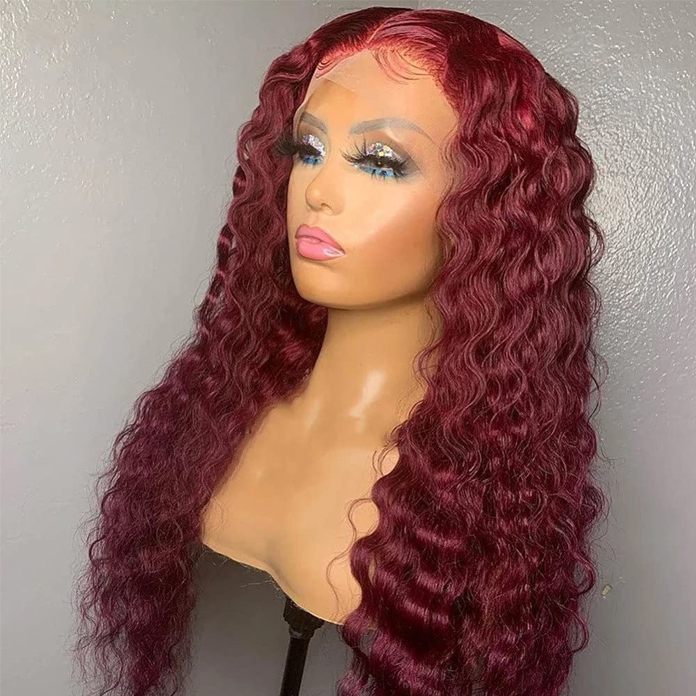 Burgundy Deep Wave wig