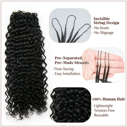 Loose Deep Wave Crochet  100% Human Hair -  Boho Braiding Hair For Miracle Knots (50g/Pack)
