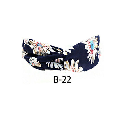 Boho Elastic Wrap Floral Twist Knot Headband Turban Multicolor Sports Hairband
