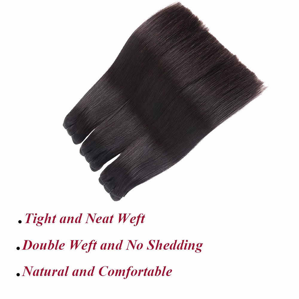 Super Double Drawn bundles Same Length Strands in the bundles from One Donor black | 100% Unprocessed Indian Raw Hair Extensions