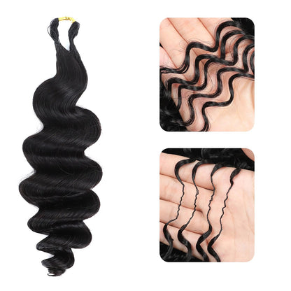 Loose Wave Crochet 100% Human Hair - Boho Braiding Hair For Miracle Knots (50g/Pack)