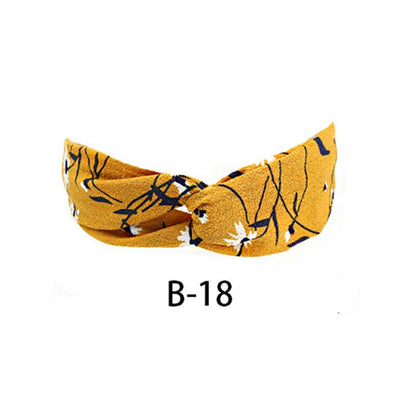 Boho Elastic Wrap Floral Twist Knot Headband Turban Multicolor Sports Hairband
