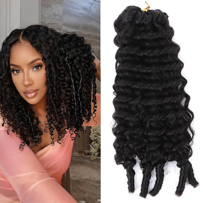 Burmese Curly with Spiral Ends Crochet 100% Human Hair - Boho Braiding Hair For Miracle Knots (50g/Pack)