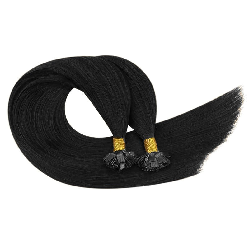 Flat K Tip 100% Premium Human Hair Extension – Straight Black