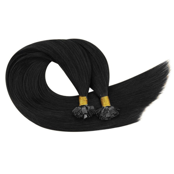 Flat K Tip 100% Premium Human Hair Extension – Straight Black