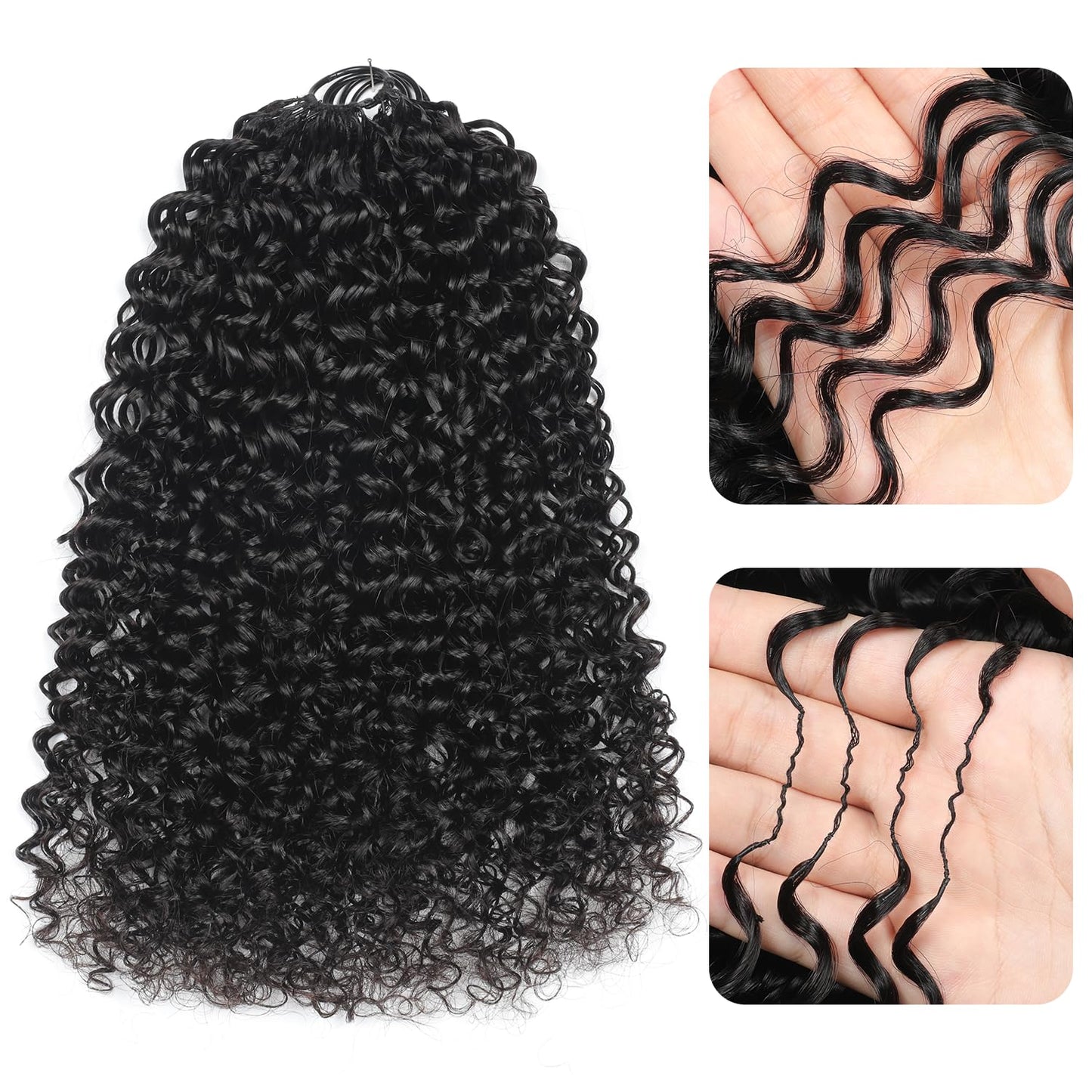 Jerry Curl Crochet 100% Human Hair - Boho Braiding Hair For Miracle Knots (50g/Pack)