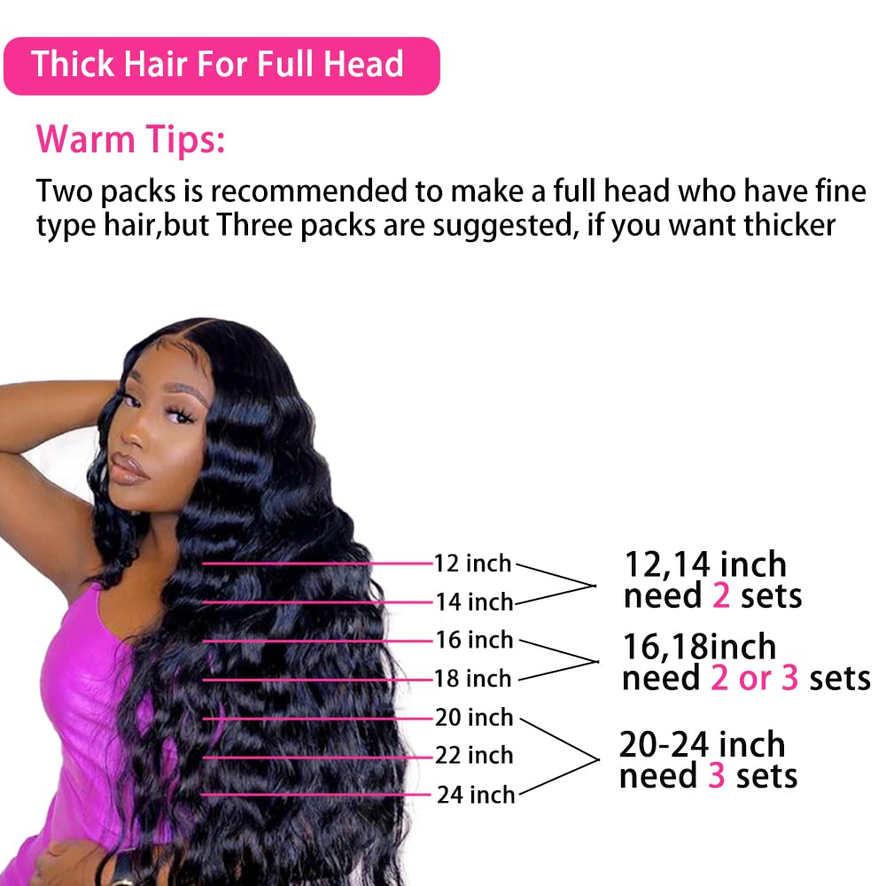 Clip in Mink Hair Extensions 100% Human Hair, 7pcs Natural Black Deep Wave – Brazilian Virgin Hair, 70-90g, Heat Styleable