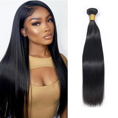 Single Drawn Raw 100% Human Hair Straight Unprocessed INDIAN RAW remy Hair natural Black | Cuticle Aligned Single Donor Bundles
