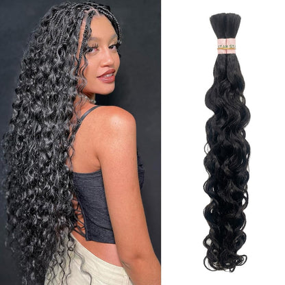 Boho Braiding 100 Human Hair natural black - Straight, Body Wave, Deep Wave, loose deep, Natural Wave, Jerry Curl, Water Wave 100g/pack
