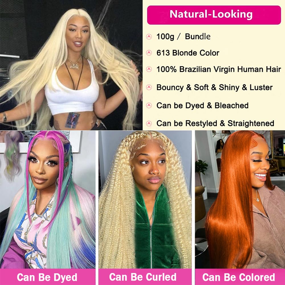 Super Long Golden Blonde 613 Raw Hair Straight 40 Inches High Quality 100% Human Hair | Unprocessed Single Donor Extensions