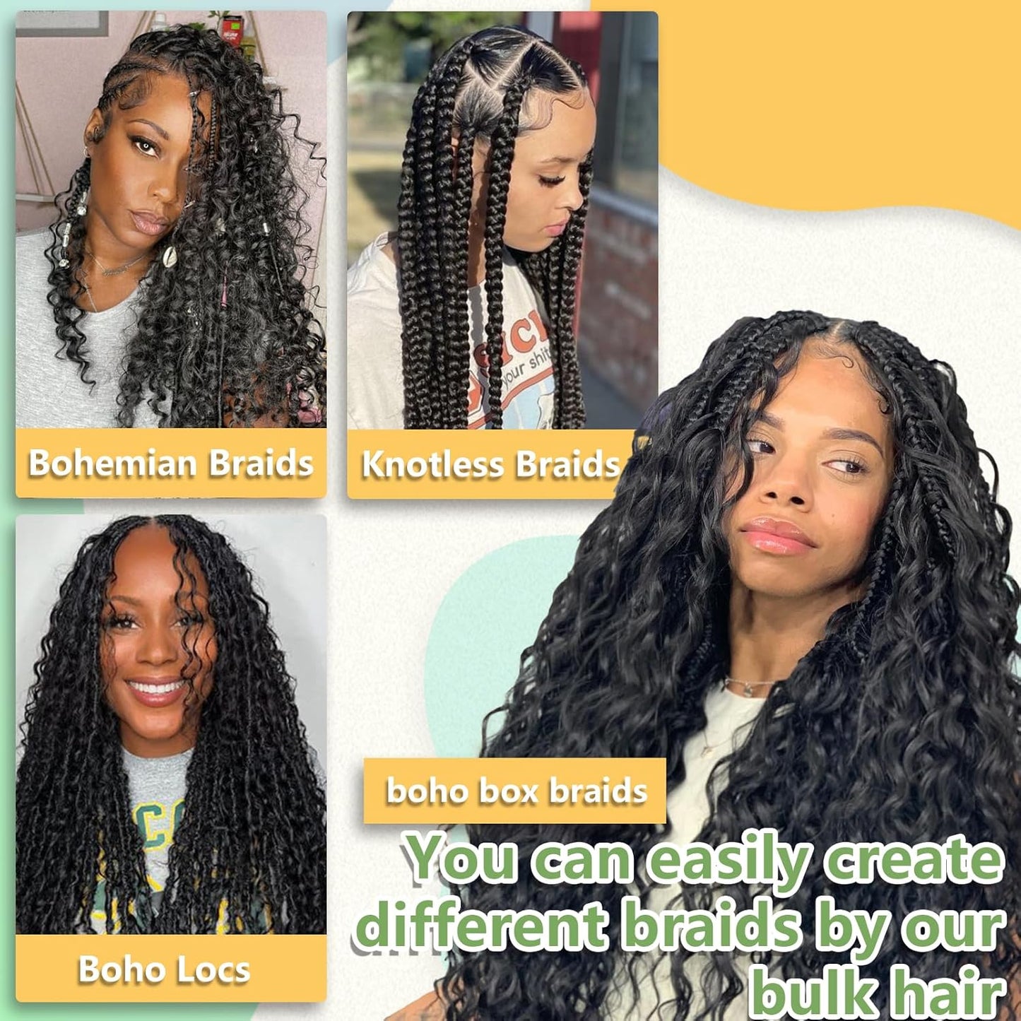 Better Hair, Less Money Color #2 Human Braiding Hair deep Wave Bulk 100% HumanMink Hair 100g/bundle 18-22 inch