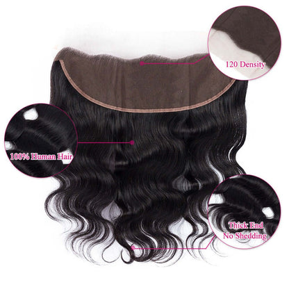 Ustar 100% Human Hair 13x14 Lace Frontal Free Part  Body Wave