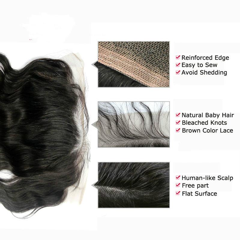 13x6HD Lace Frontal Body Wave/Straight/Deep Wave Brazilian Virgin Hair Frontal