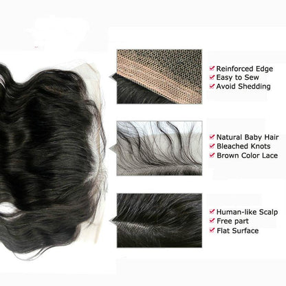 13x6HD Lace Frontal Body Wave/Straight/Deep Wave Brazilian Virgin Hair Frontal