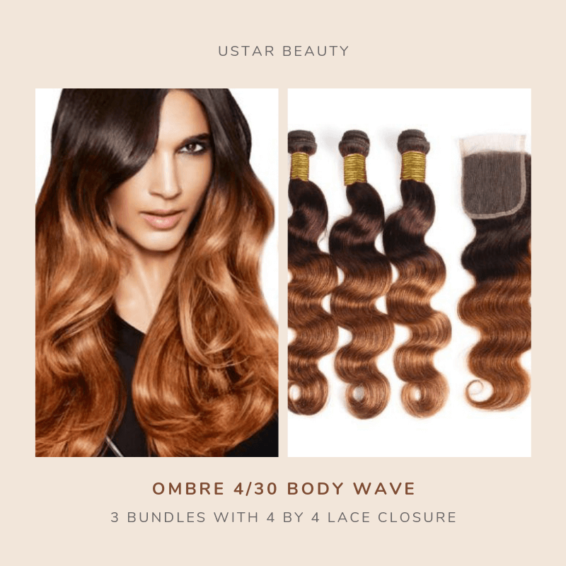 Human Hair Ombre 4/30 Body Wave