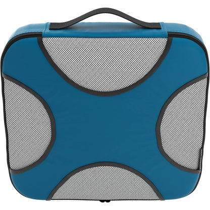 Travel Gentlemen's Blue Mesh 5 Set Packing Cube Organizers With Laundry Bag