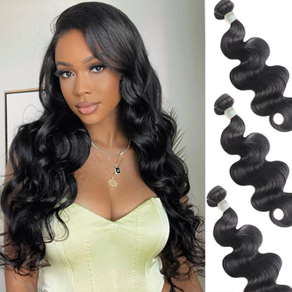 Holiday Deals : 3 bundles Body Wave Natural black Affordable hair 100% Human Hair on sale