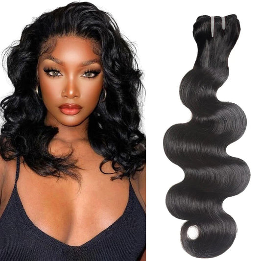 Double Drawn Indian Raw Hair Body Wave 100% Human Hair | Full End Unprocessed Natural Black 14"-30" Cuticle Aligned Bundles