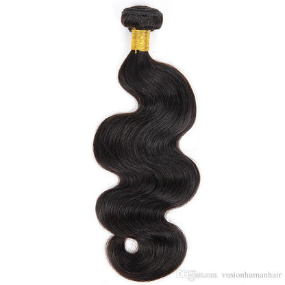 12A Premium Indian Body Wave Hair Bundles – Natural Black Unprocessed Human Hair Extensions | Machine Double Weft 10"-30"