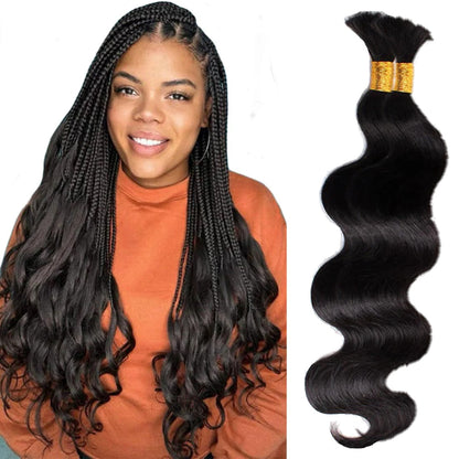 Boho Braiding 100 Human Hair natural black - Straight, Body Wave, Deep Wave, loose deep, Natural Wave, Jerry Curl, Water Wave 100g/pack