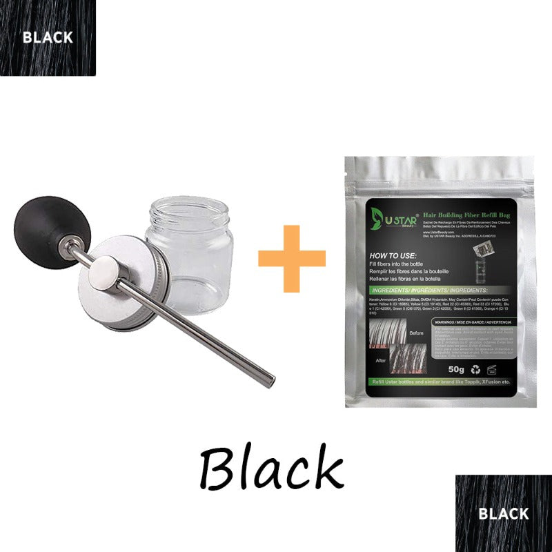 Professional Glass Hair Fiber Spray Applicator Air Pump Hair Fibers Tool Buy One Get One Refill Bag