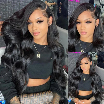 Full Lace Wig Loose Wave Natural Black 100% Human Hair whole head lace Wig