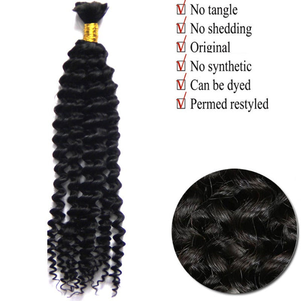 Bulk 100 Virgin Remy human Hair deep wave