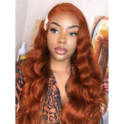 Pre-order Copper Body Wave Wig – 13x4 Transparent Lace Front 100% Human Hair