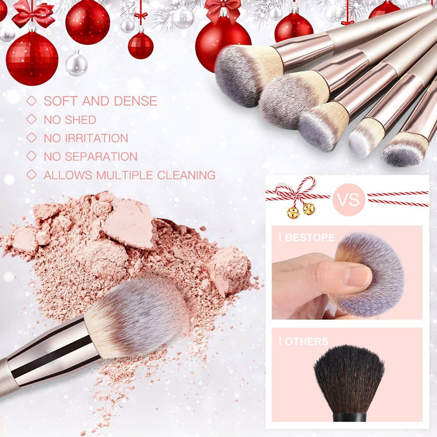 BESTOPE 20 Pcs Makeup Brushes Set, Belly-Type Handle Series