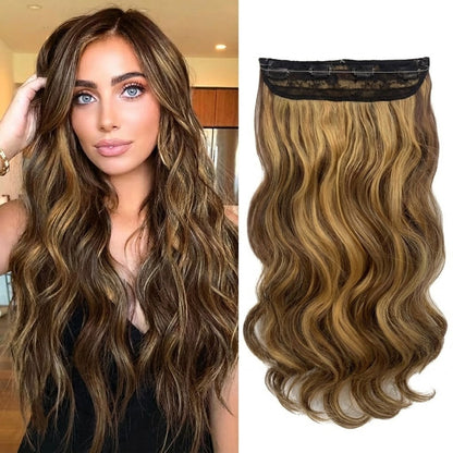 Halo Hair Extensions Invisible Wire Clip on Synthetic Wave Clip Ins Hair 20 Inch – Lightweight, Easy Install, Natural Look