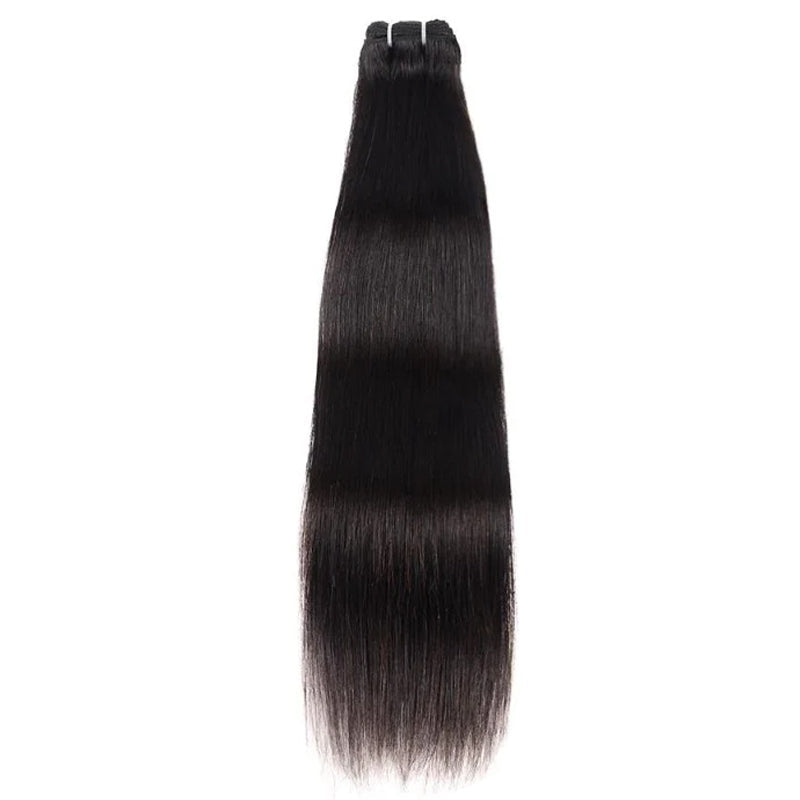 Black(#1) Double Drawn Full End Unprocessed Straight INDIAN RAW Hair| 100% Human Hair | Single Donor Cuticle Aligned Bundles 14"-30"