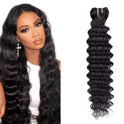 Double Drawn Indian Raw Deep Wave Full End Unprocessed 100% Human Hair Natural Color | Single Donor Cuticle Aligned 14"-30"