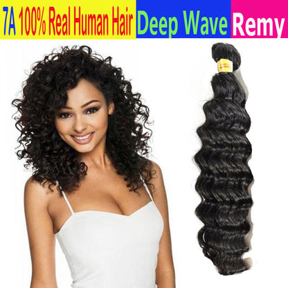 100% Virgin Remy hair Bundles Natural color Deep Wave