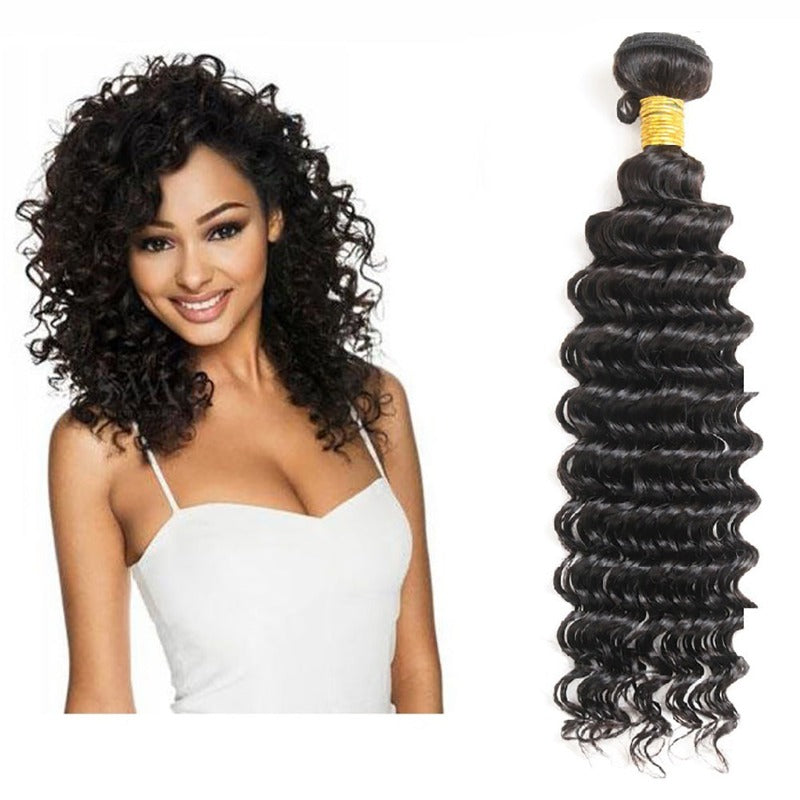 100% UNPROCESSED Virgin Hair Bundles Natural Deep Wave 
