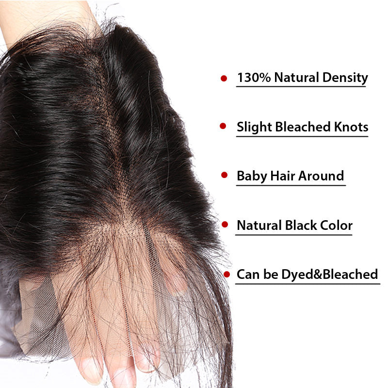 13x4HD Lace Frontal Straight, Body Wave, Deep Wave Free Part Bleached Knots Brazilian Virgin Hair Swiss Lace, Skin-melt Lace, Invisible Lace