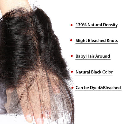 13x4HD Lace Frontal Straight, Body Wave, Deep Wave Free Part Bleached Knots Brazilian Virgin Hair Swiss Lace, Skin-melt Lace, Invisible Lace